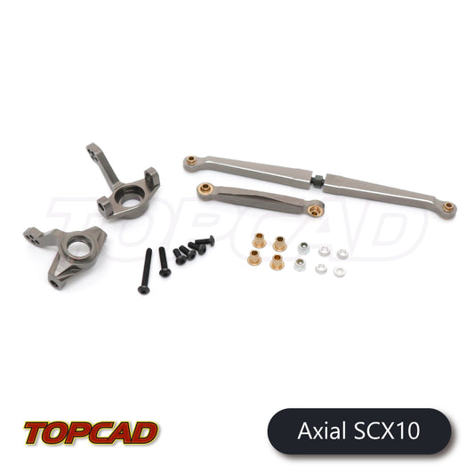 Topcad Alloy Steering Block & Linkage (2) for Honcho/ Dingo/ SCX10 [AXS1-03V2]