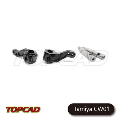 Topcad Alloy Knuckle Arms Front Upright for Lunch Box/ Midnight Pumpkin/ Mitsubishi Montero/ Unimog 406/ CW01 [TACW-04]